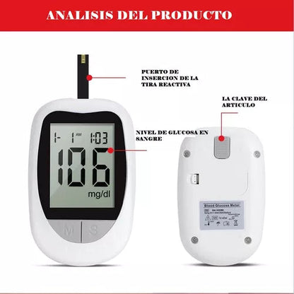 Glucómetro Digital | FÁCIL DE USAR | PORTÁTIL | RESULTADOS AL INSTANTE